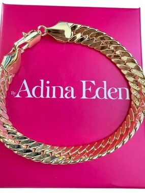 Adina Eden Gold-Tone Chunky Cuban Link Bracelet